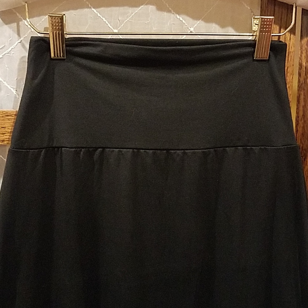 Agnes & Dora Maxi Skirt Black Side Slit Size S L - Picture 3 of 5